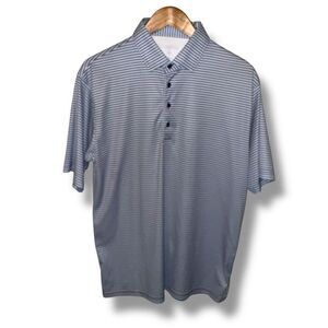 Hinton & Hinton Navy Houndstooth Performance Luxury Polo M